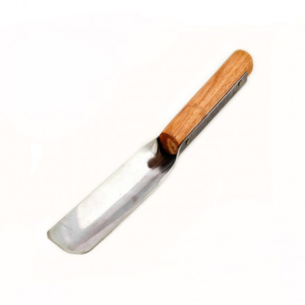 Лопатка для мёда (нержавейка, деревянная ручка, гнутое полотно)