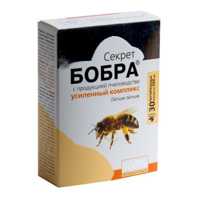 Секрет Бобра с продуктами пчеловодства. 30 капс. по 500мг
